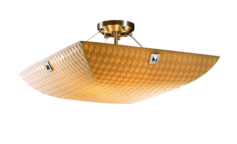 24" Semi-Flush Bowl w/ PAIR CYLINDRICAL FINIALS